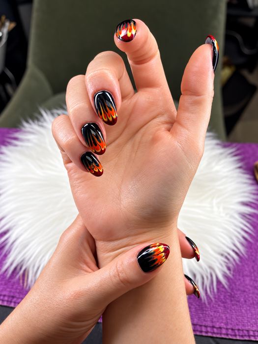 Black and copper nail art at Showanda’s Nail Bar