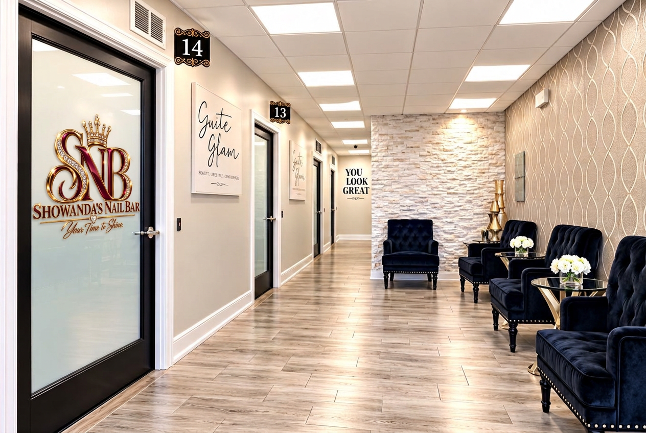 The entrance to Showanda’s Nail Bar at Suite 14