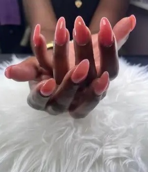 Showanda's recent work: coral almond nails
